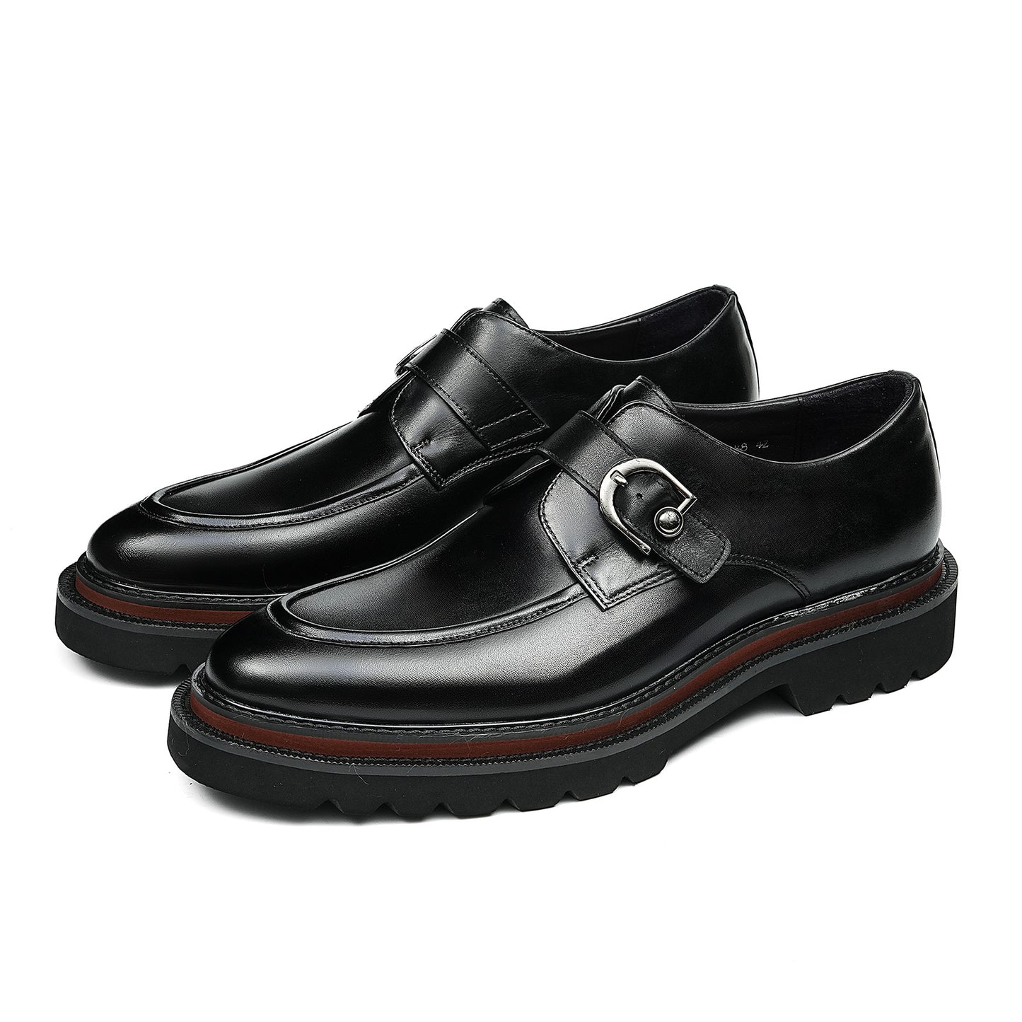 Men's Buckle Strap Monk Shoes | with Chunky Platform