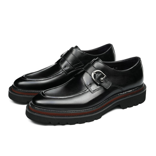 Men's Buckle Strap Monk Shoes | with Chunky Platform