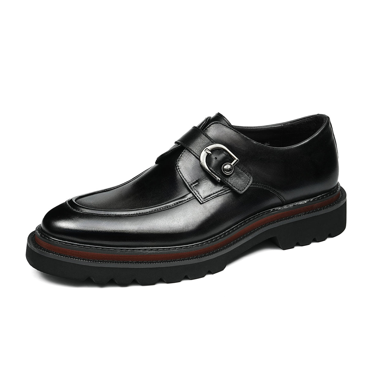 Men's Buckle Strap Monk Shoes | with Chunky Platform