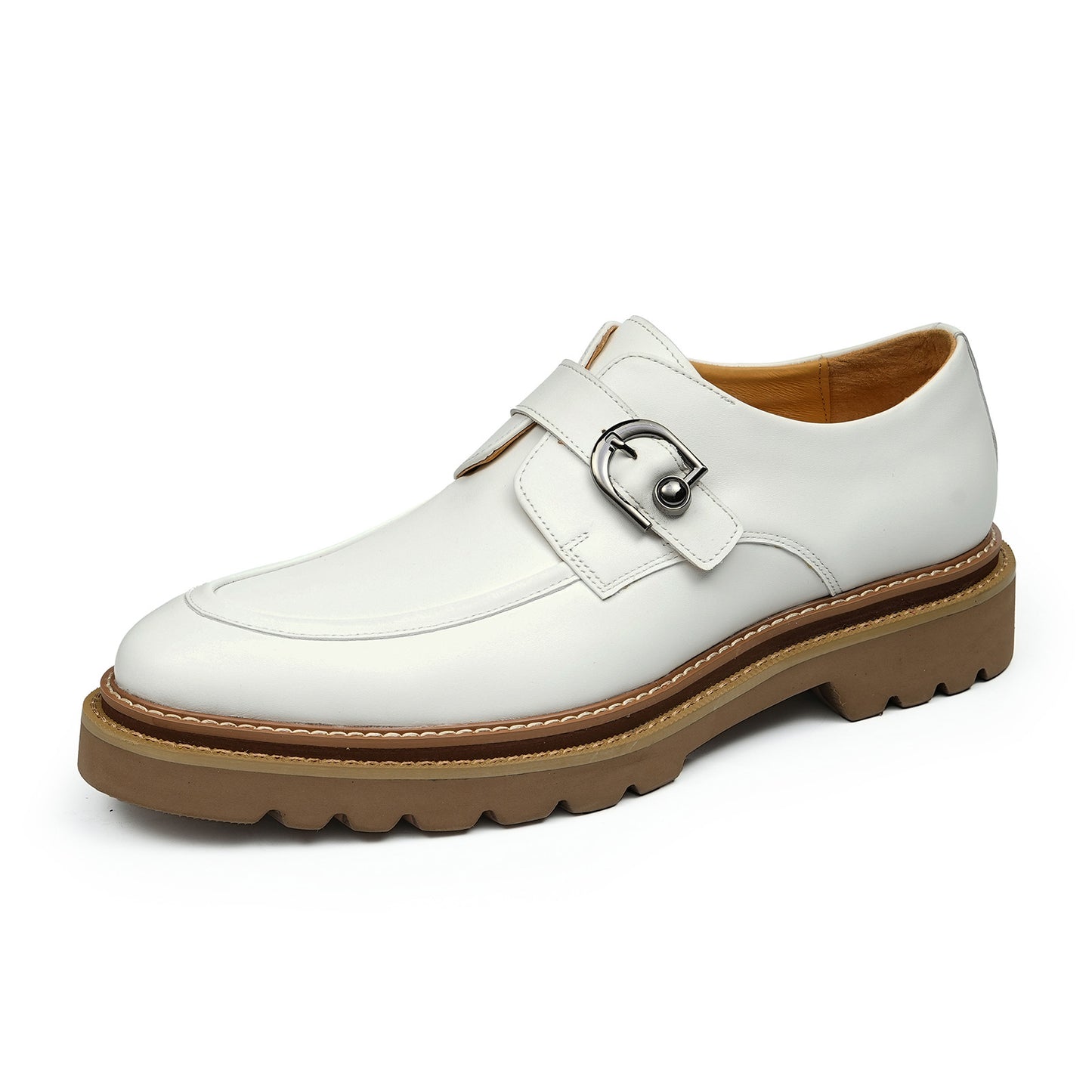 Men's Buckle Strap Monk Shoes | with Chunky Platform