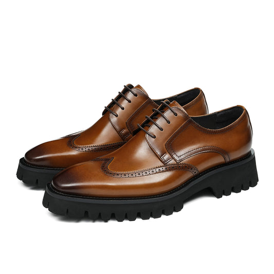 Men's Wingtip Brogue Derby Shoes| with Chunky Lug Sole