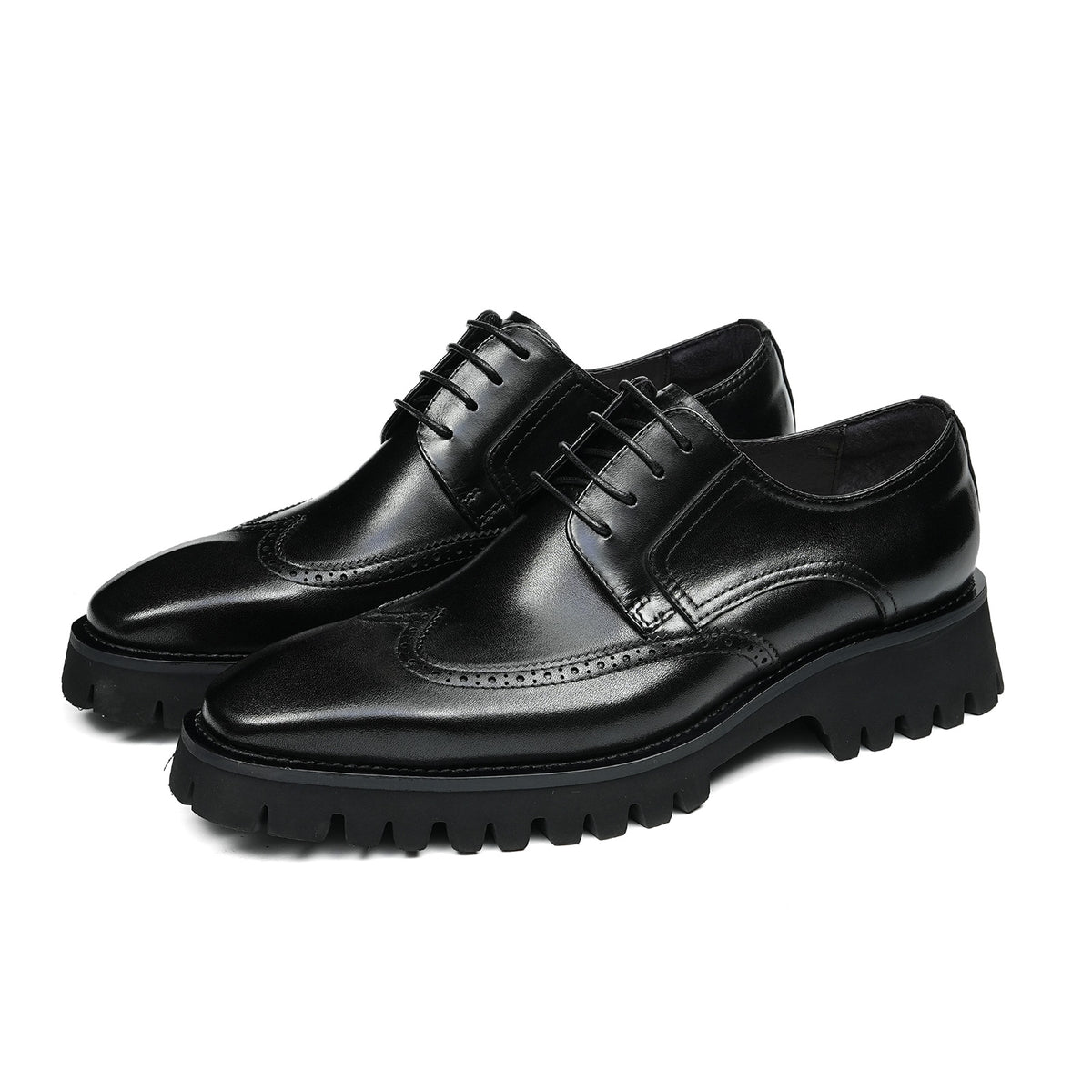 Men's Wingtip Brogue Derby Shoes| with Chunky Lug Sole