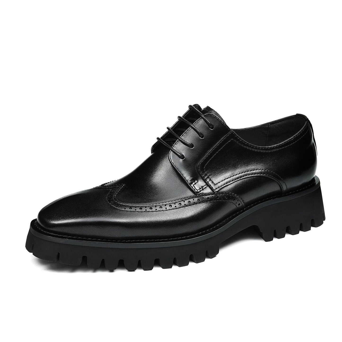 Men's Wingtip Brogue Derby Shoes| with Chunky Lug Sole