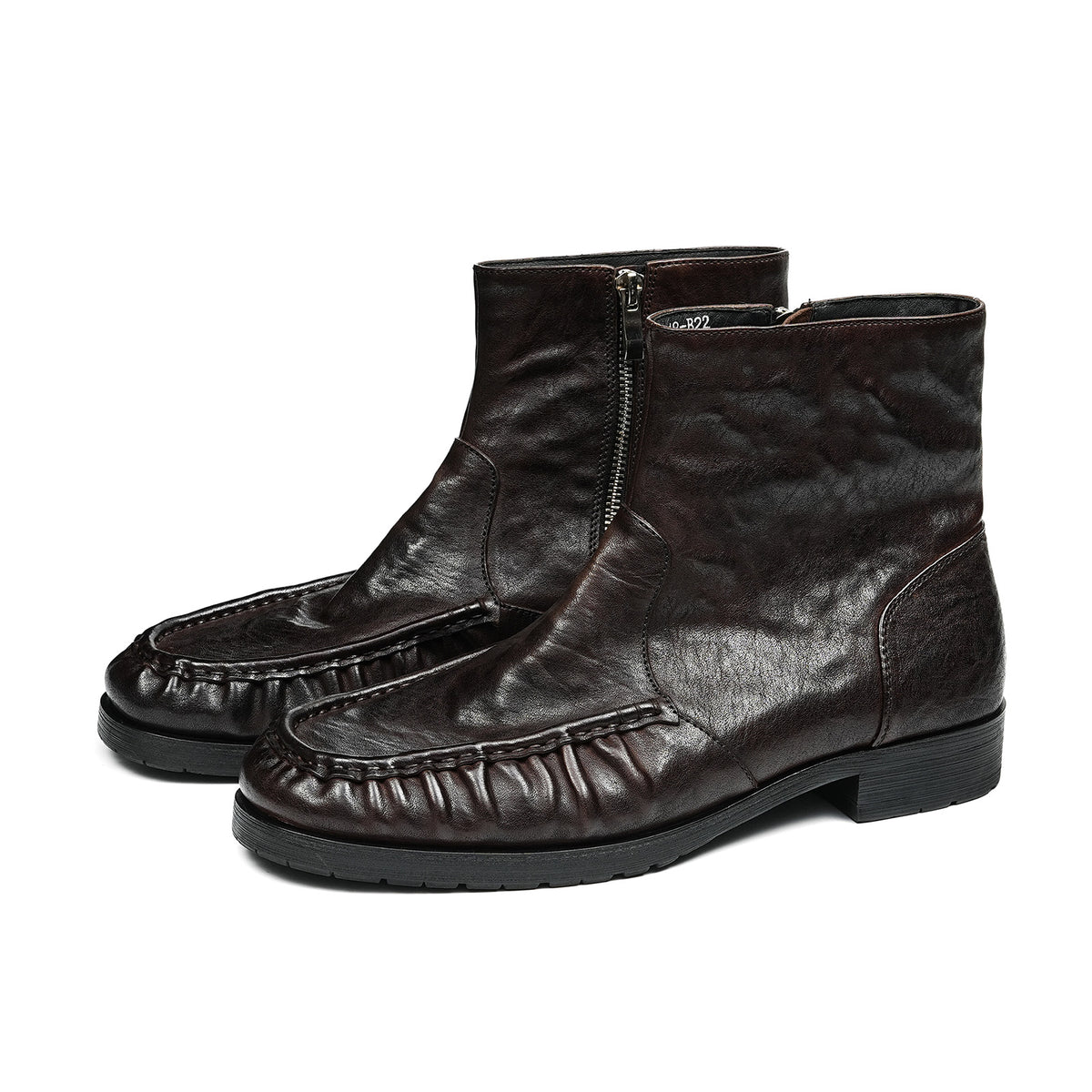 Men's Boots | Handcrafted Moc Toe Ankle Textured Uppers & Side Zip