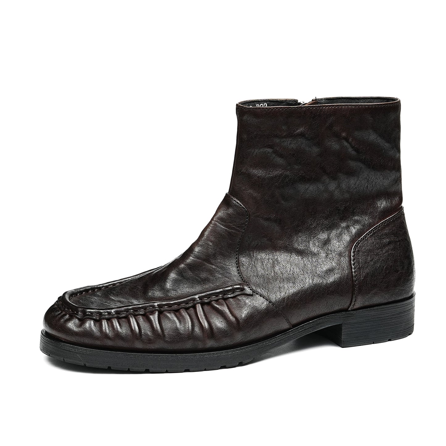 Men's Boots | Handcrafted Moc Toe Ankle Textured Uppers & Side Zip