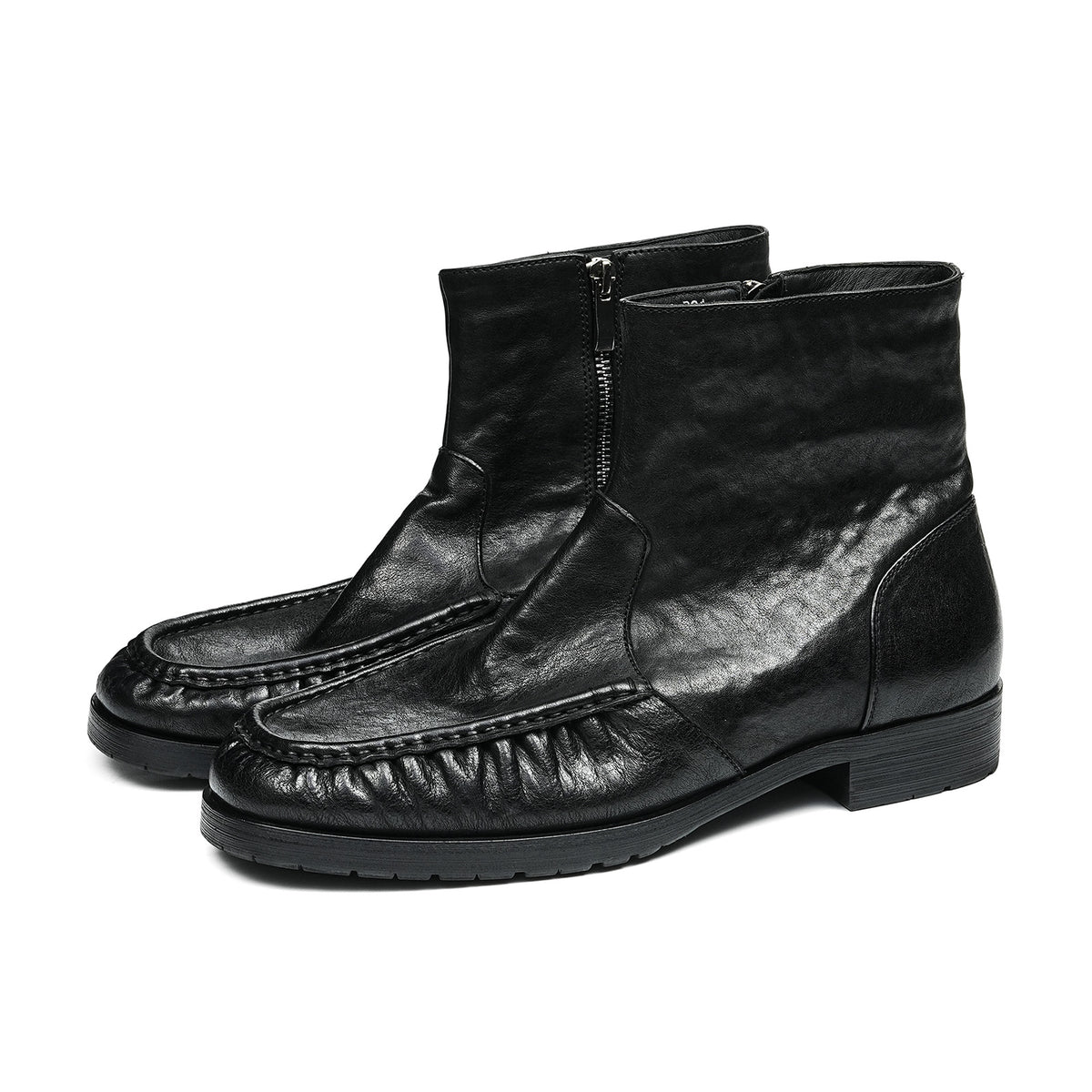 Men's Boots | Handcrafted Moc Toe Ankle Textured Uppers & Side Zip