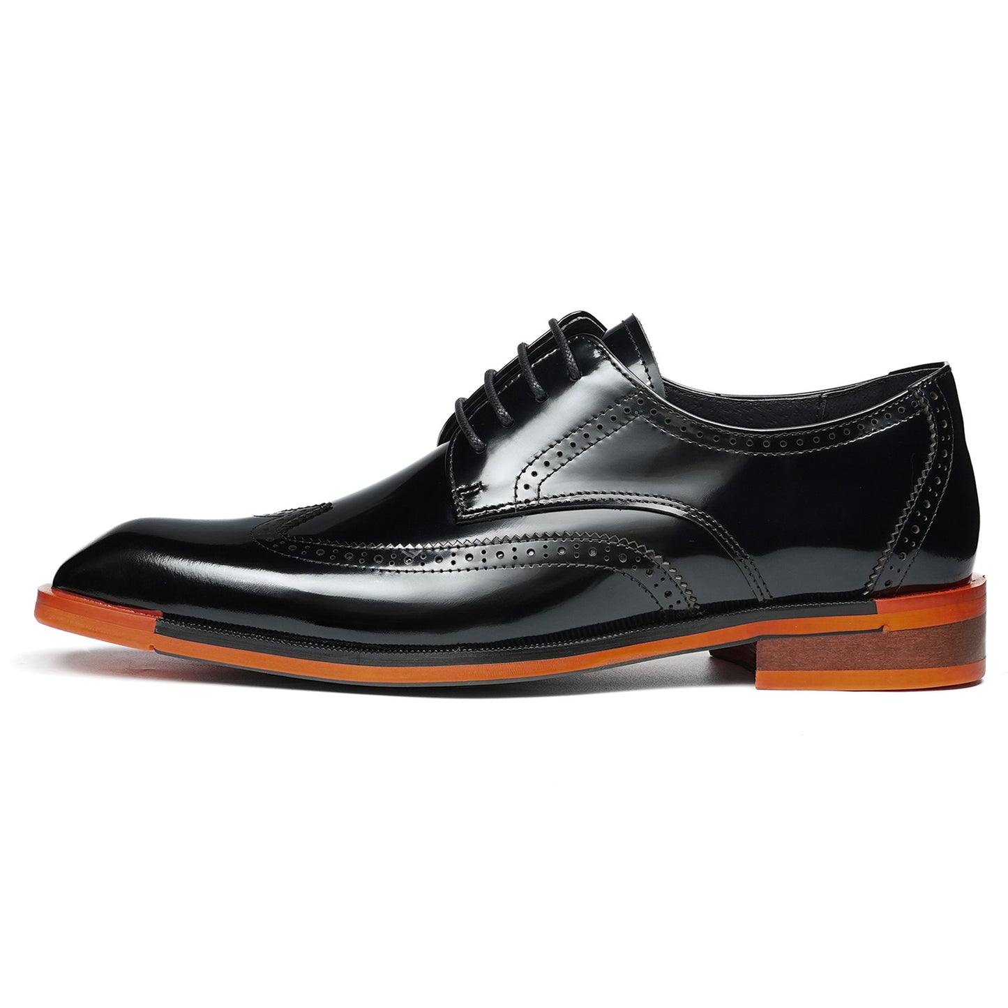 Men's Wingtip Dress Shoes with Bold Sole & Intricate Perforations