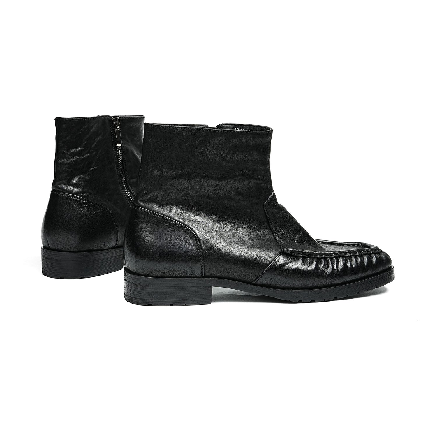 Men's Boots | Handcrafted Moc Toe Ankle Textured Uppers & Side Zip