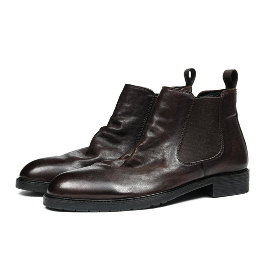 Men's Chelsea Boots Distressed | Elastic Side & Pull Tab