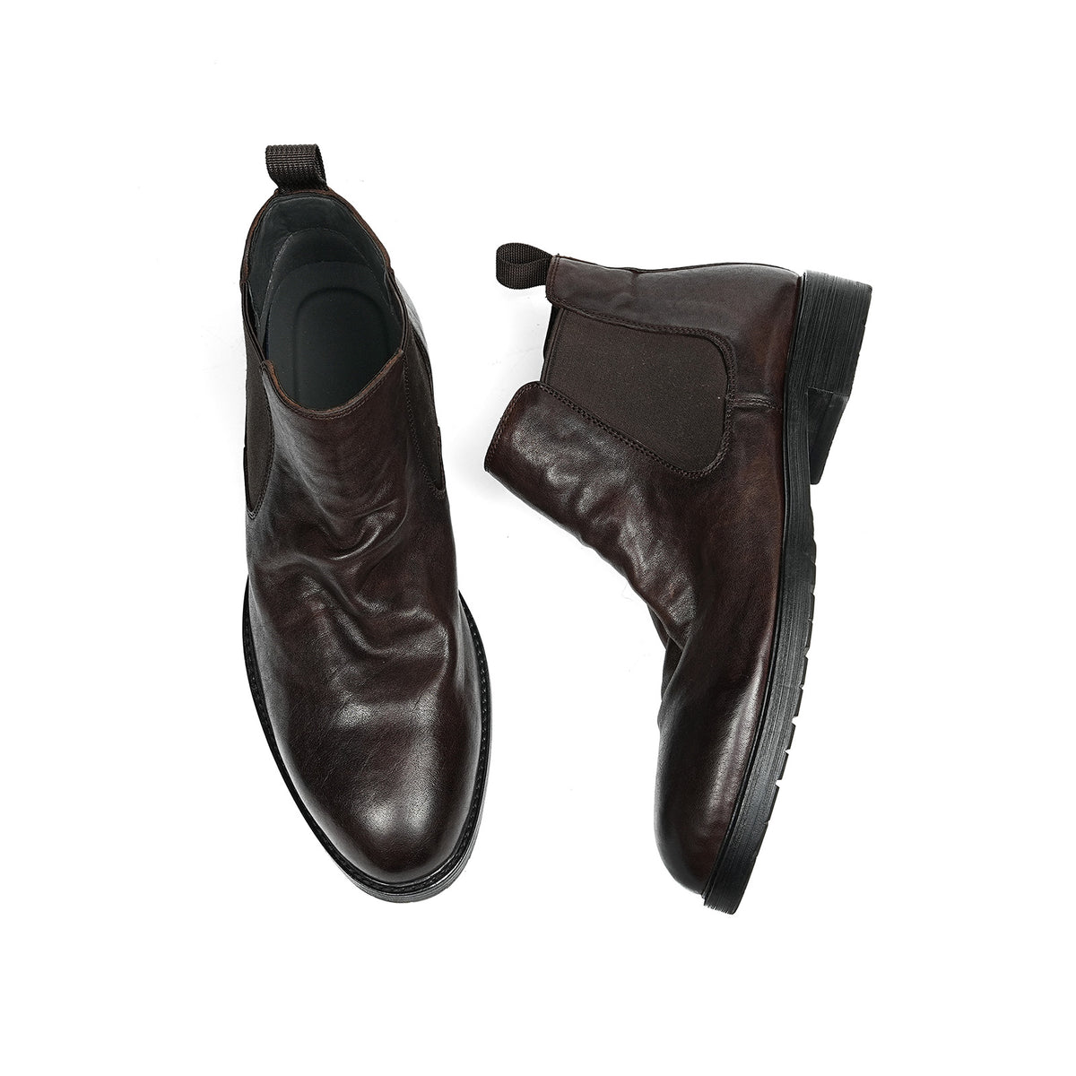 Men's Chelsea Boots Distressed | Elastic Side & Pull Tab