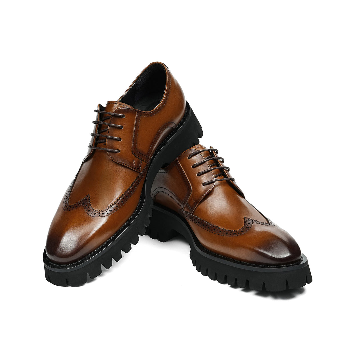 Men's Wingtip Brogue Derby Shoes| with Chunky Lug Sole
