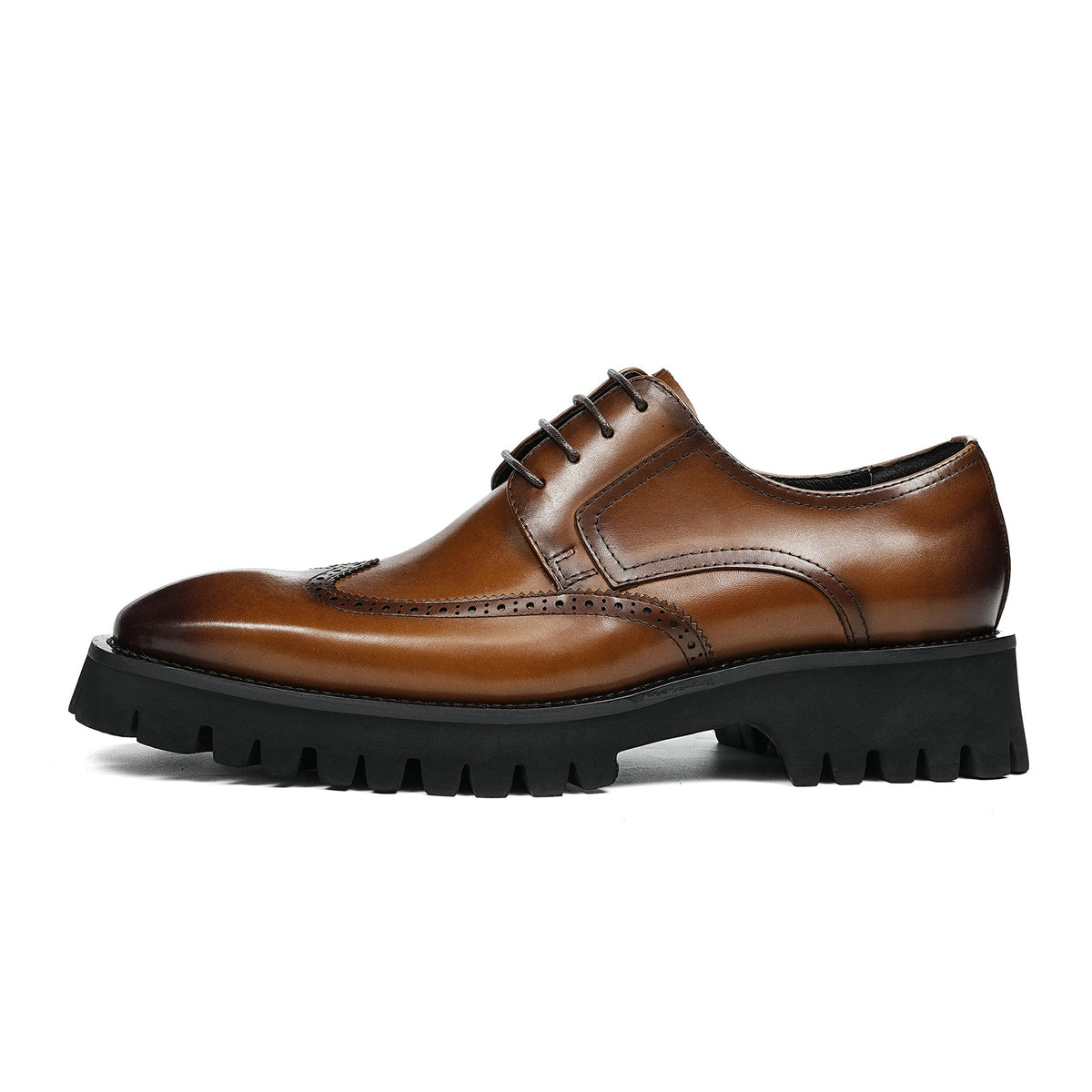 Men's Wingtip Brogue Derby Shoes| with Chunky Lug Sole