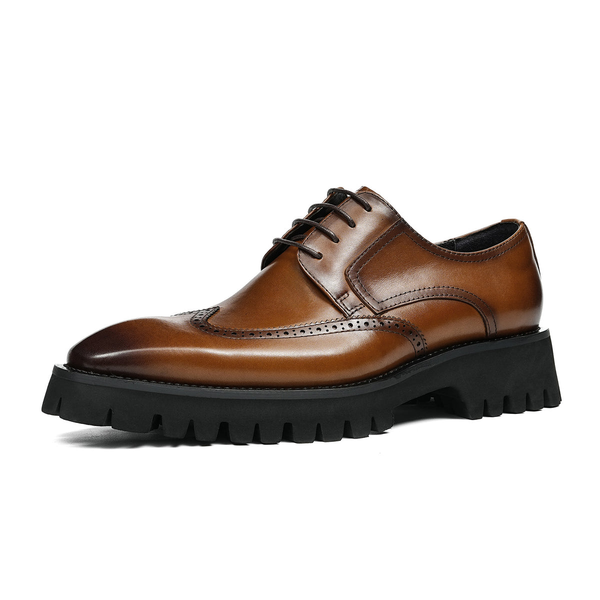 Men's Wingtip Brogue Derby Shoes| with Chunky Lug Sole
