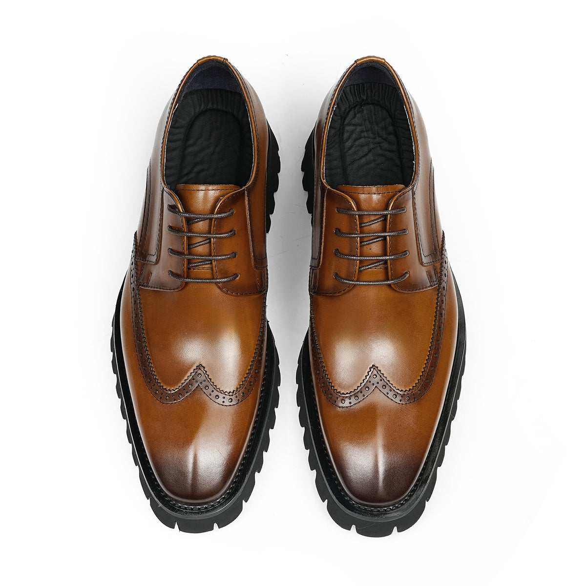 Men's Wingtip Brogue Derby Shoes| with Chunky Lug Sole