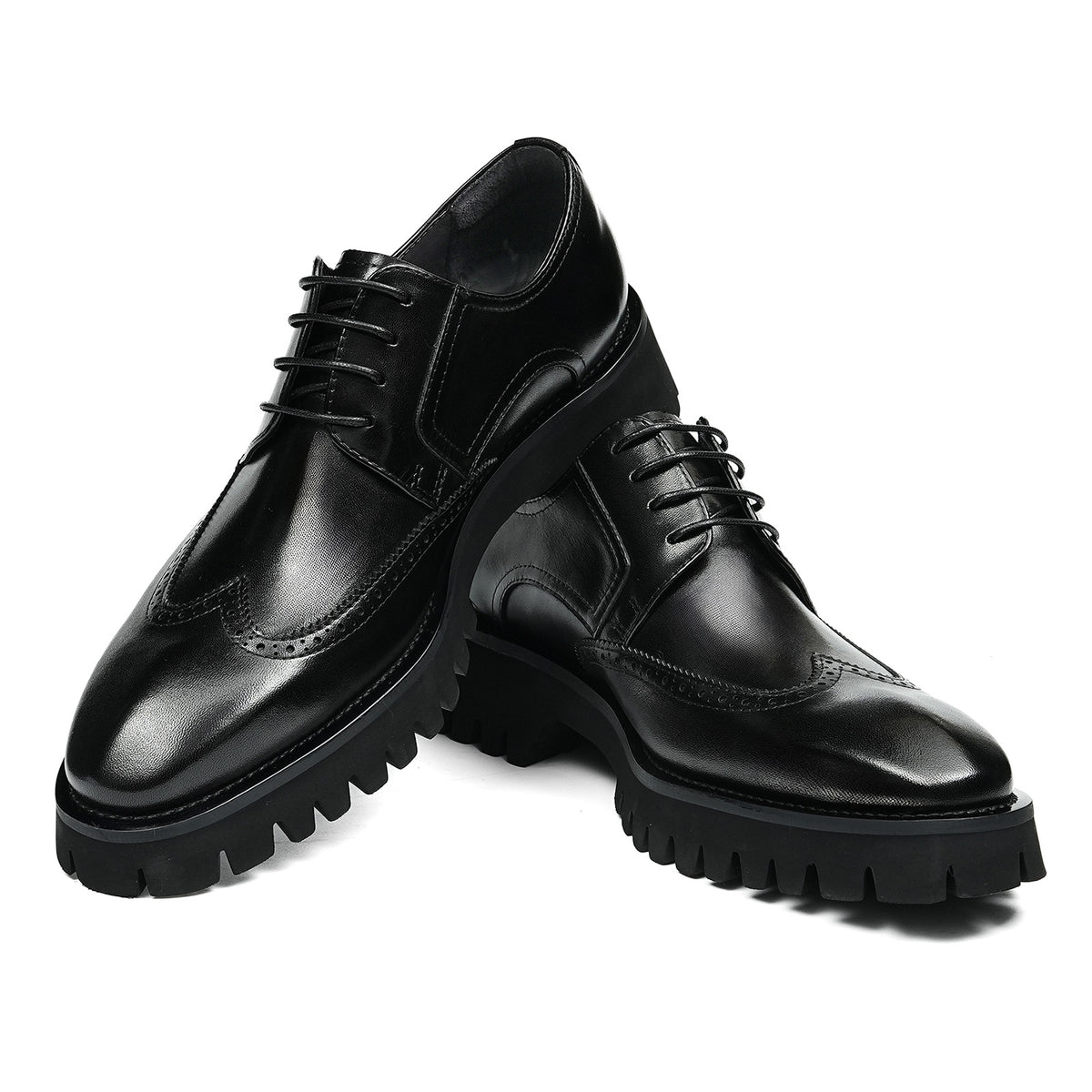 Men's Wingtip Brogue Derby Shoes| with Chunky Lug Sole
