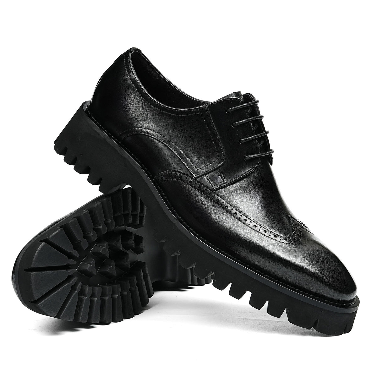 Men's Wingtip Brogue Derby Shoes| with Chunky Lug Sole