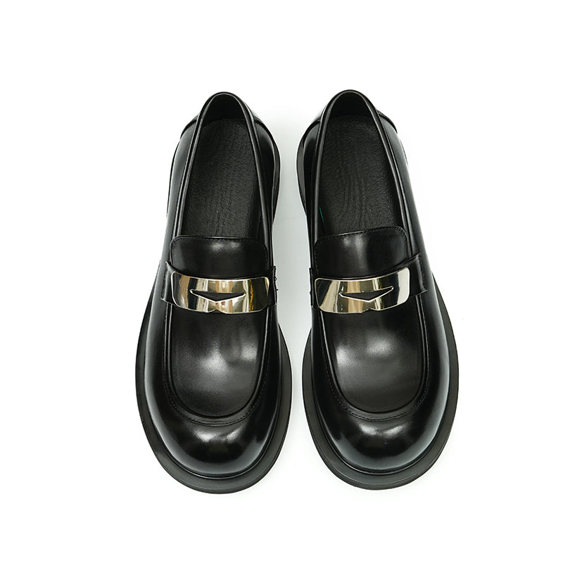 Calfskin Horsebit Loafers Shoes Large Toe