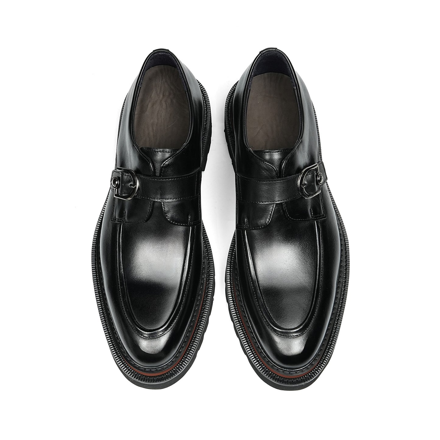 Men's Buckle Strap Monk Shoes | with Chunky Platform