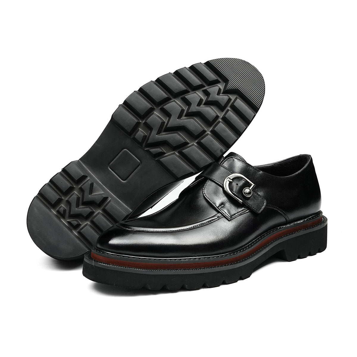 Men's Buckle Strap Monk Shoes | with Chunky Platform