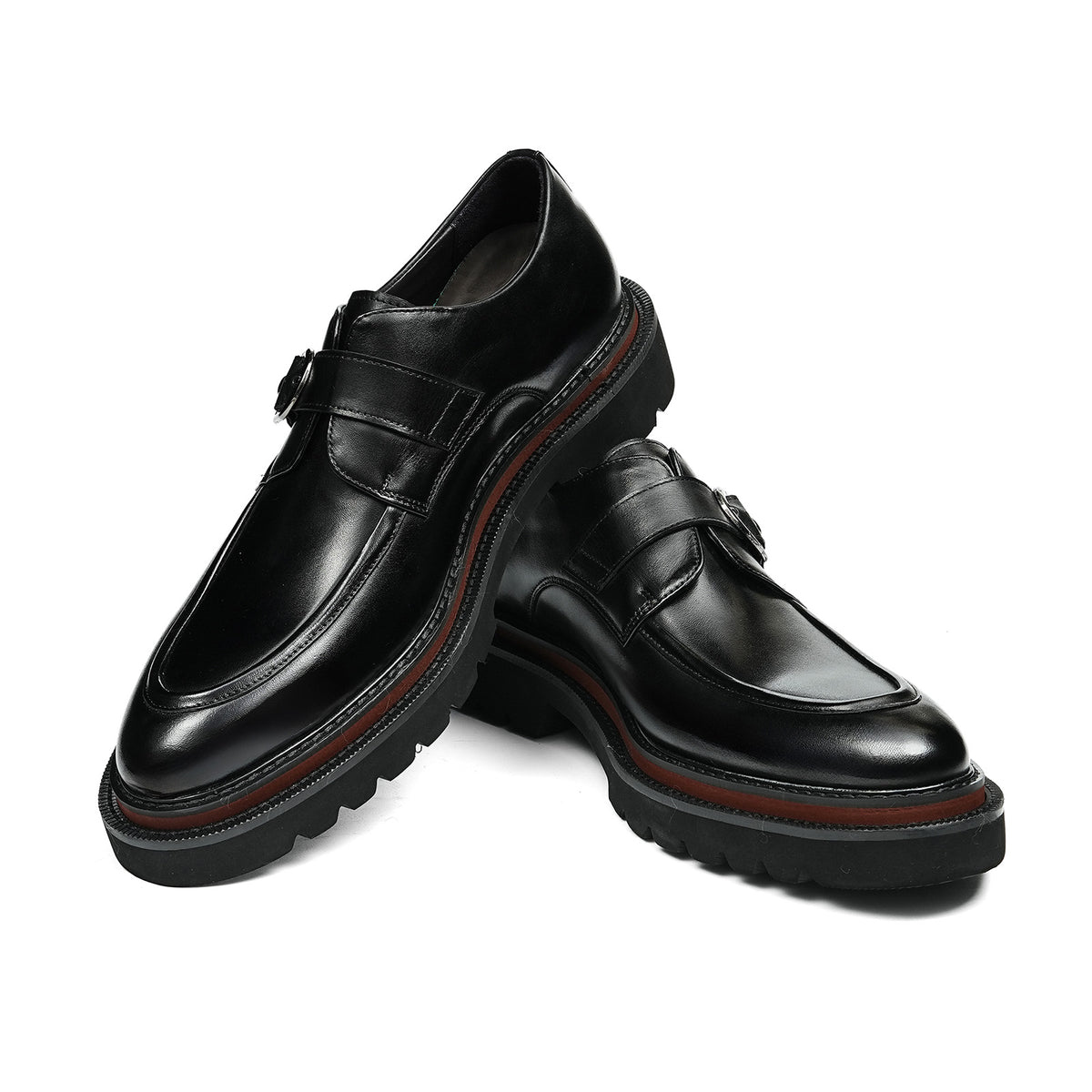 Men's Buckle Strap Monk Shoes | with Chunky Platform