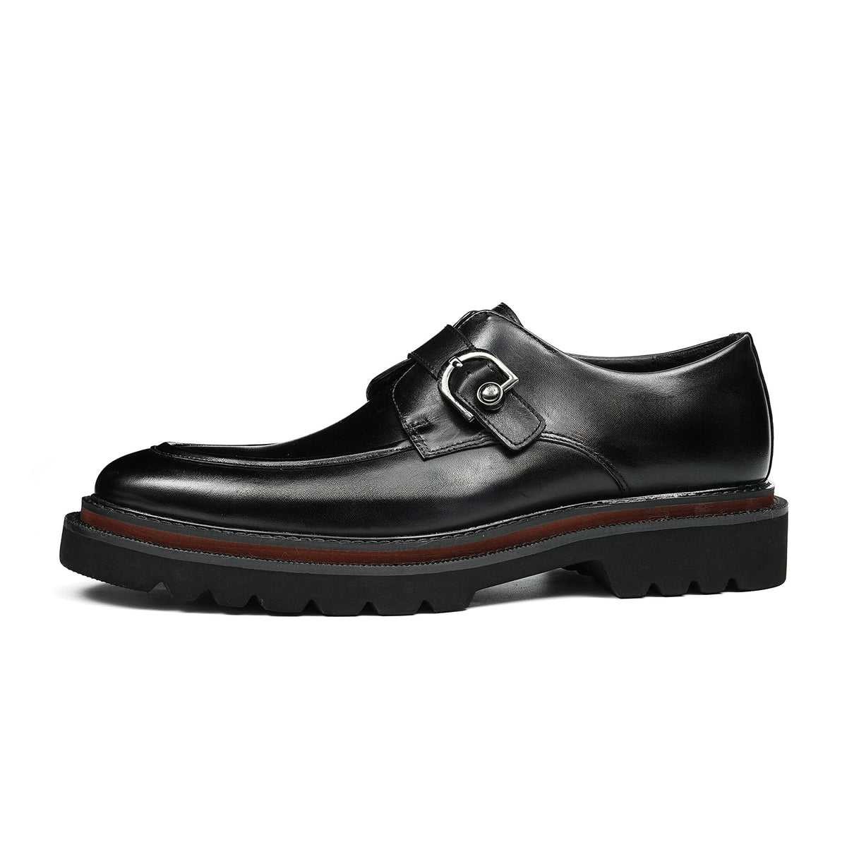 Men's Buckle Strap Monk Shoes | with Chunky Platform