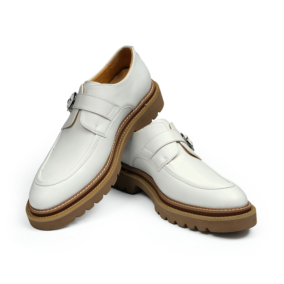 Men's Buckle Strap Monk Shoes | with Chunky Platform