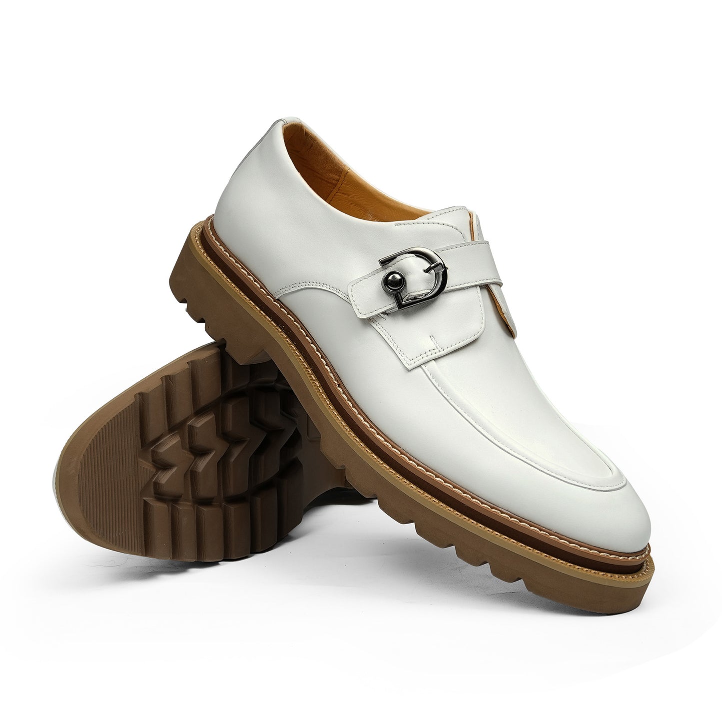 Men's Buckle Strap Monk Shoes | with Chunky Platform