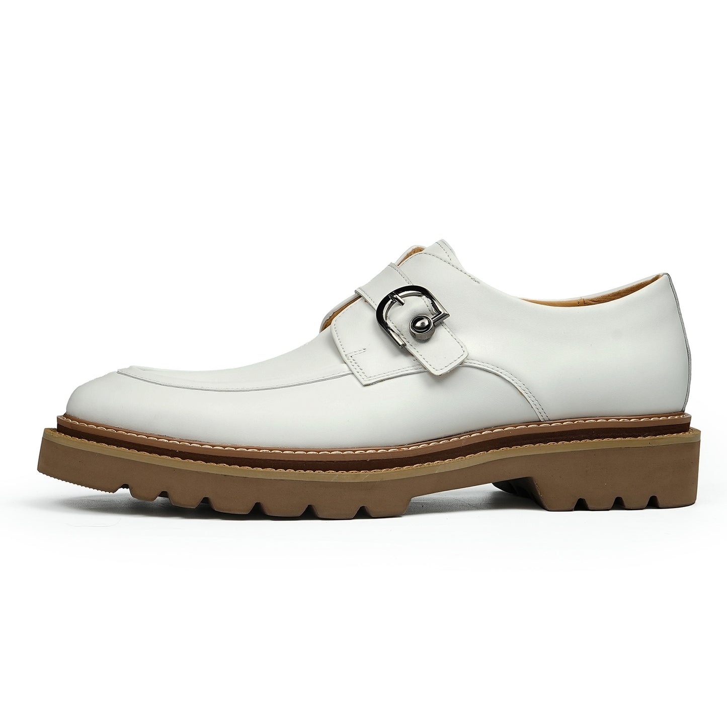 Men's Buckle Strap Monk Shoes | with Chunky Platform