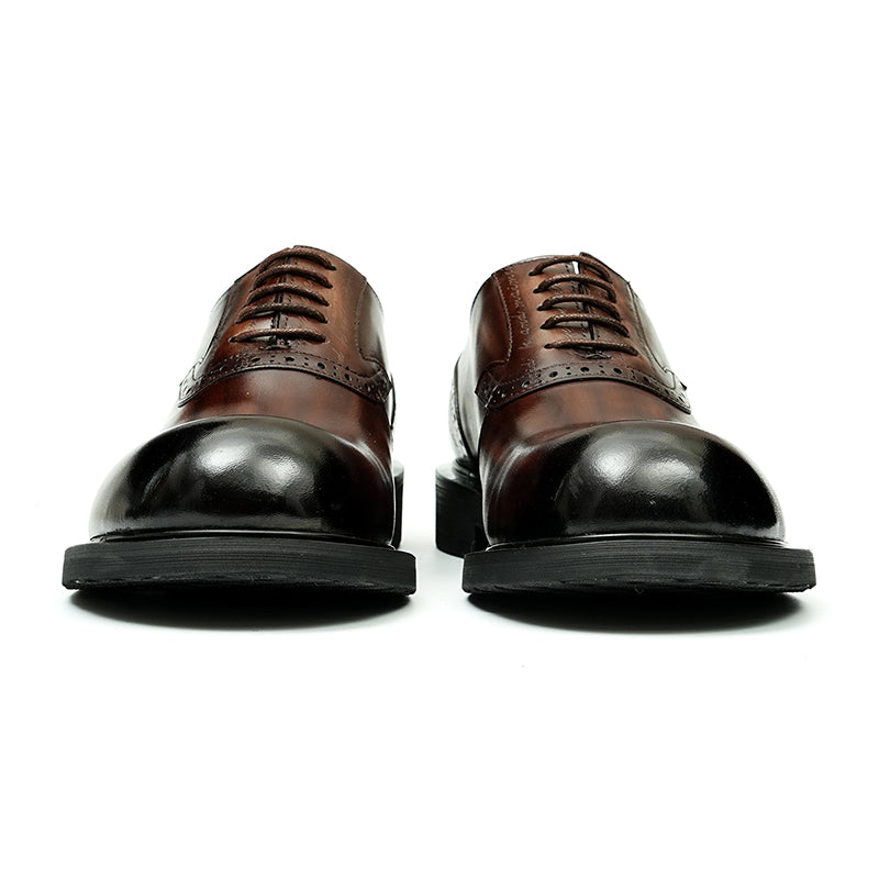 Calf Leather Oxford Shoes for Men Large Toe