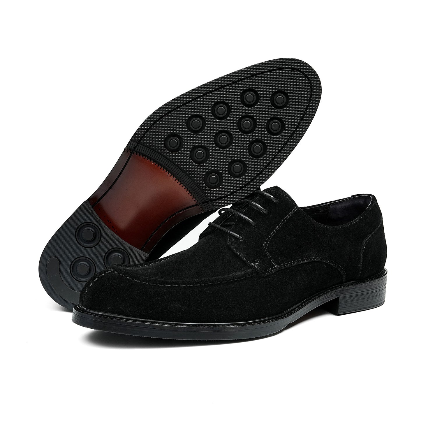 Men's Suede Derby Shoes | Contrast Sole and Classic Lacing