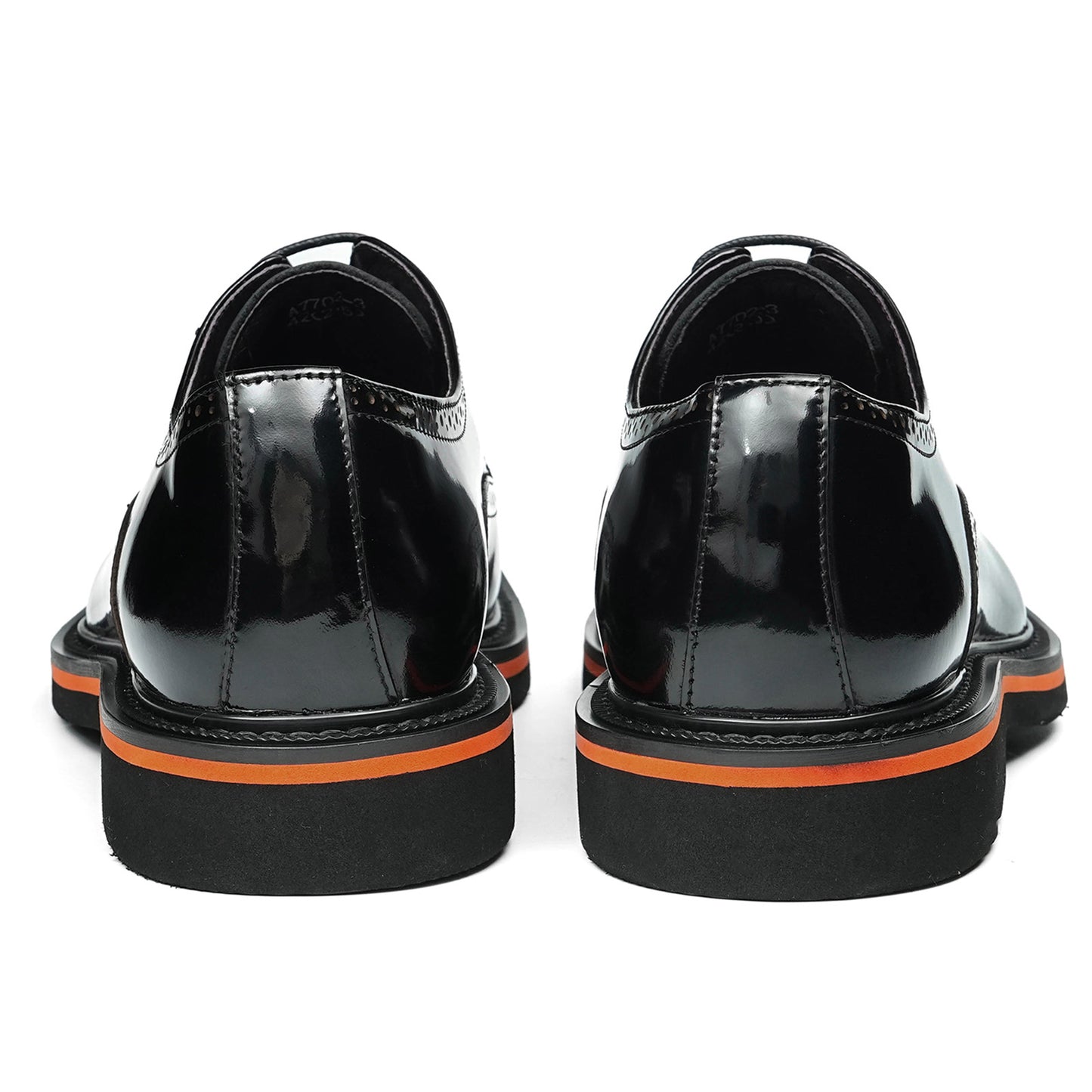 Men's Lace-Up Oxford Shoes with Contrast Sole Accent & Decorative Stitching