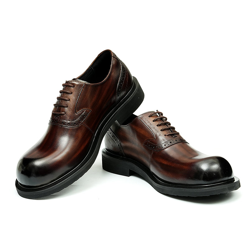 Calf Leather Oxford Shoes for Men Large Toe