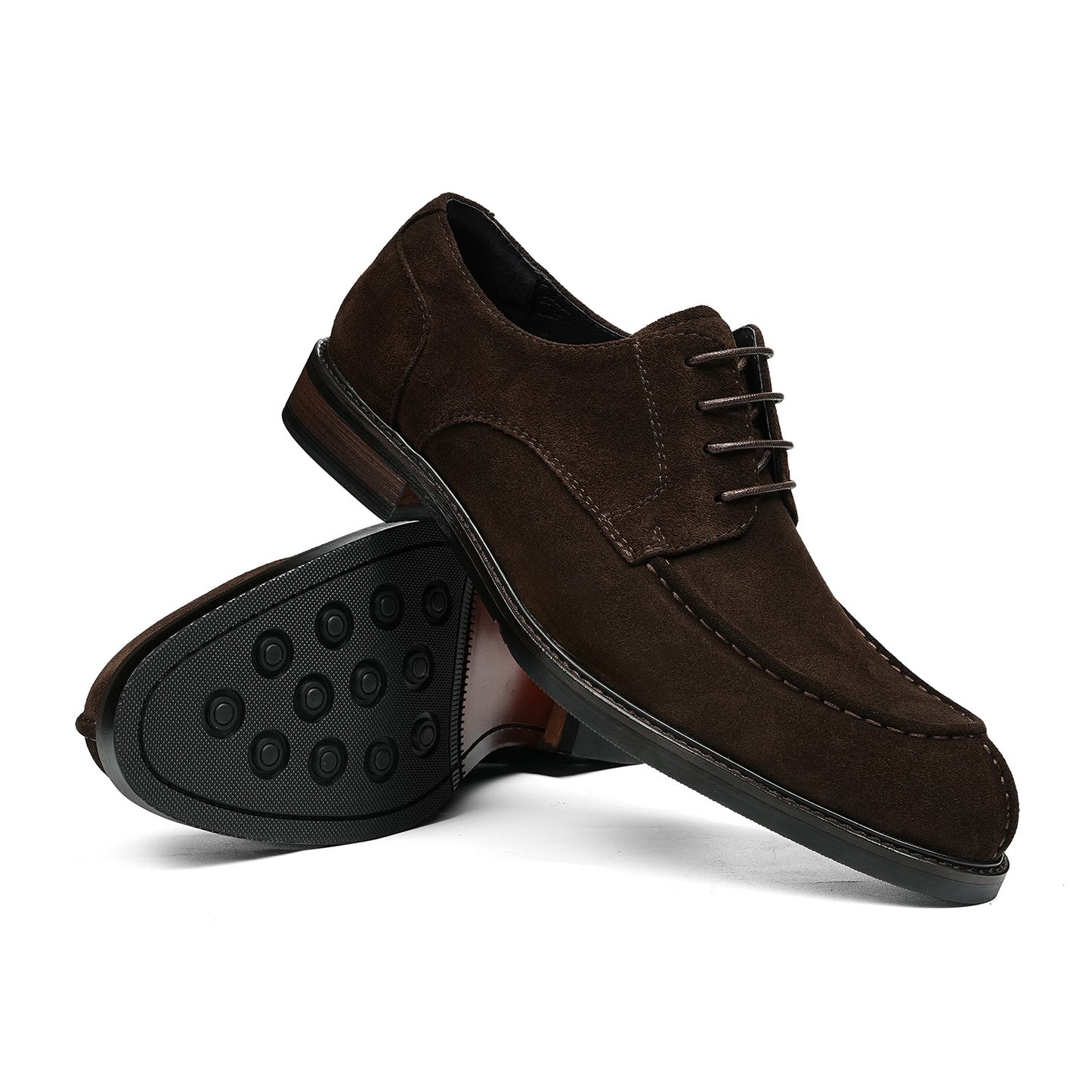 Men's Suede Derby Shoes | Contrast Sole and Classic Lacing