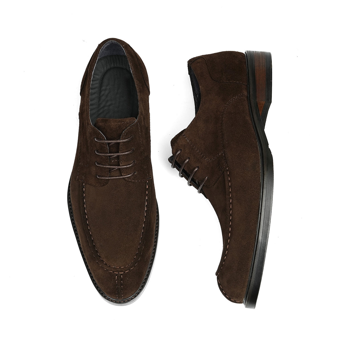 Men's Suede Derby Shoes | Contrast Sole and Classic Lacing