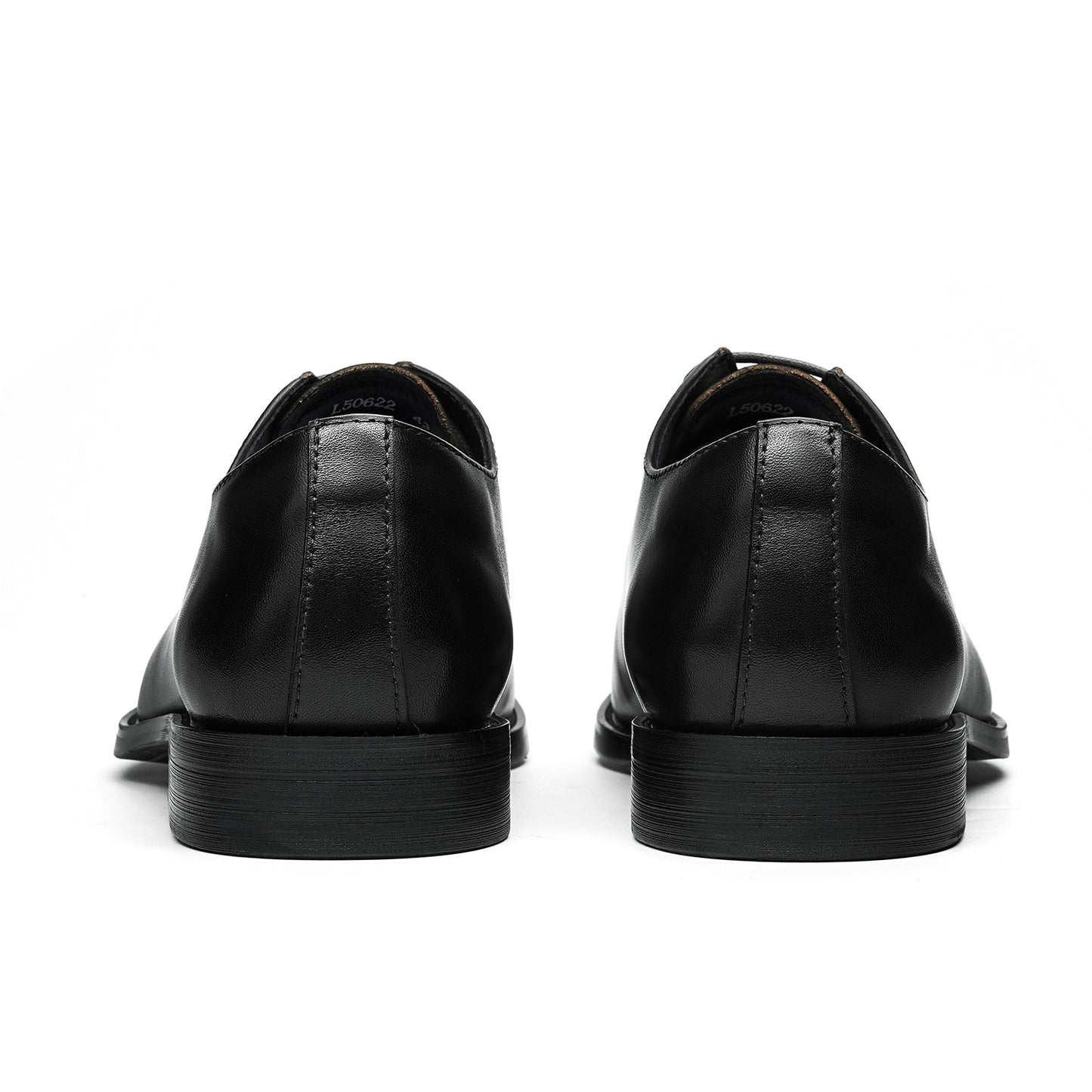 Men's Cap Toe Sleek Square Toe Oxford Shoes | with Glossy Finish & Low Heel