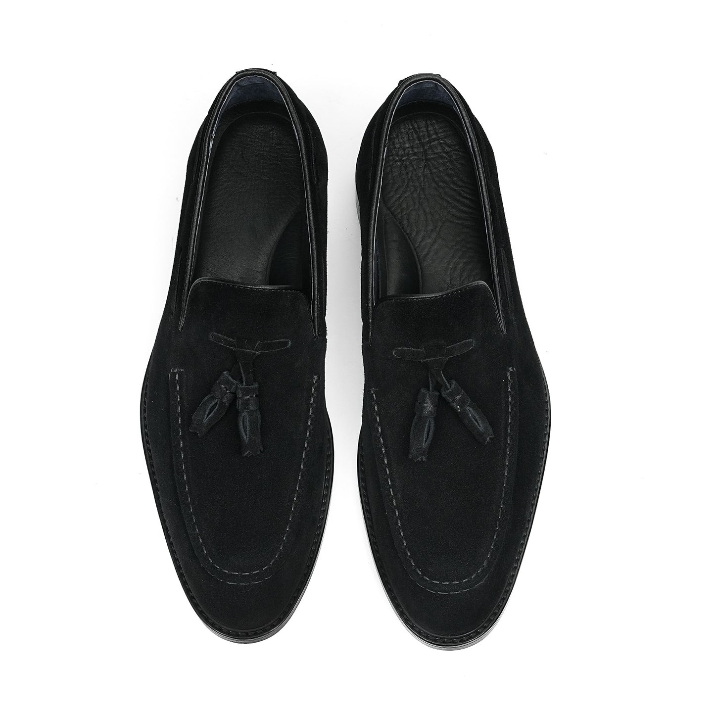 Men's Tassel Loafers| with Rubber Sole & Moc-Toe Styling