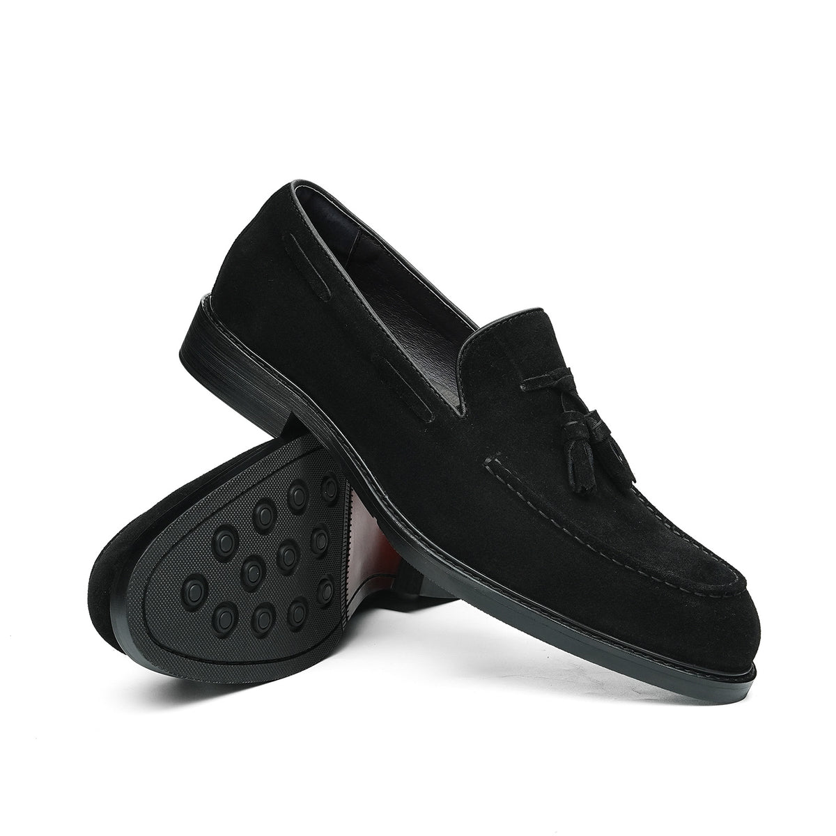 Men's Tassel Loafers| with Rubber Sole & Moc-Toe Styling