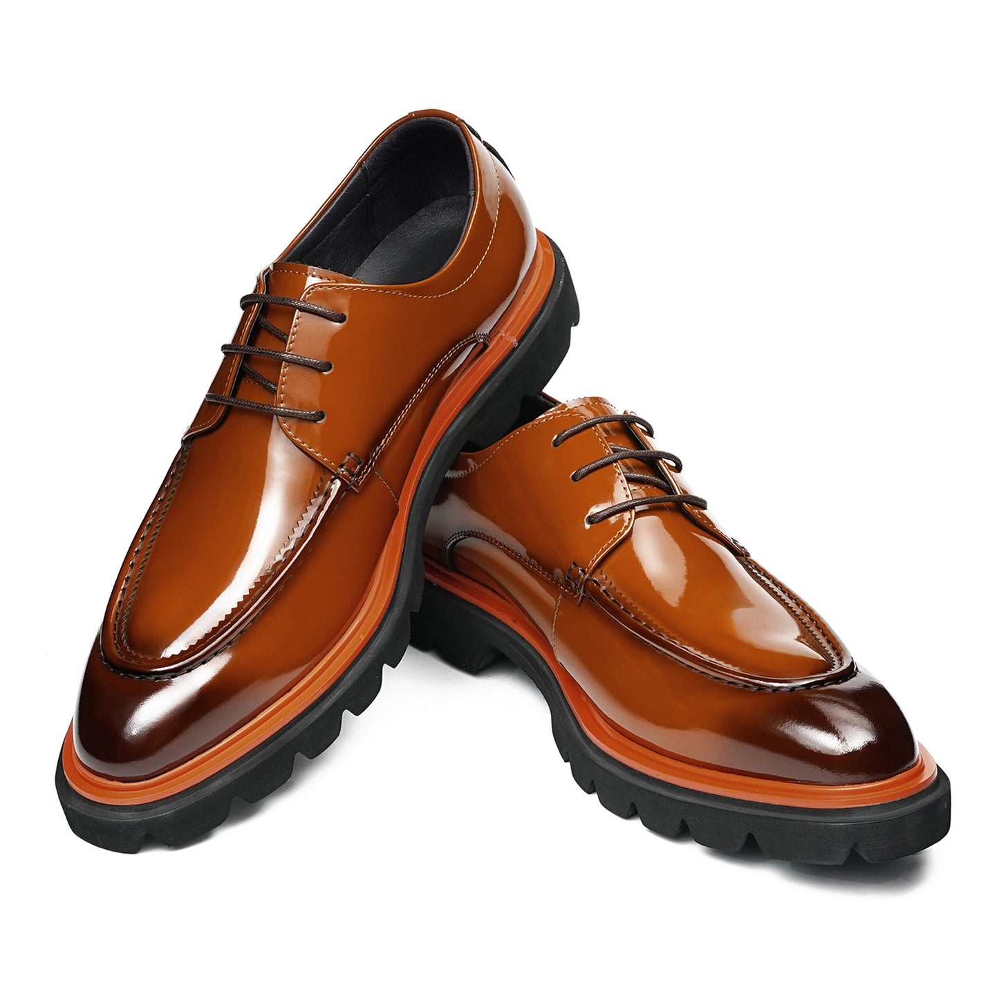 Men's Derby Shoes: Polished Finish & Chunky Sole