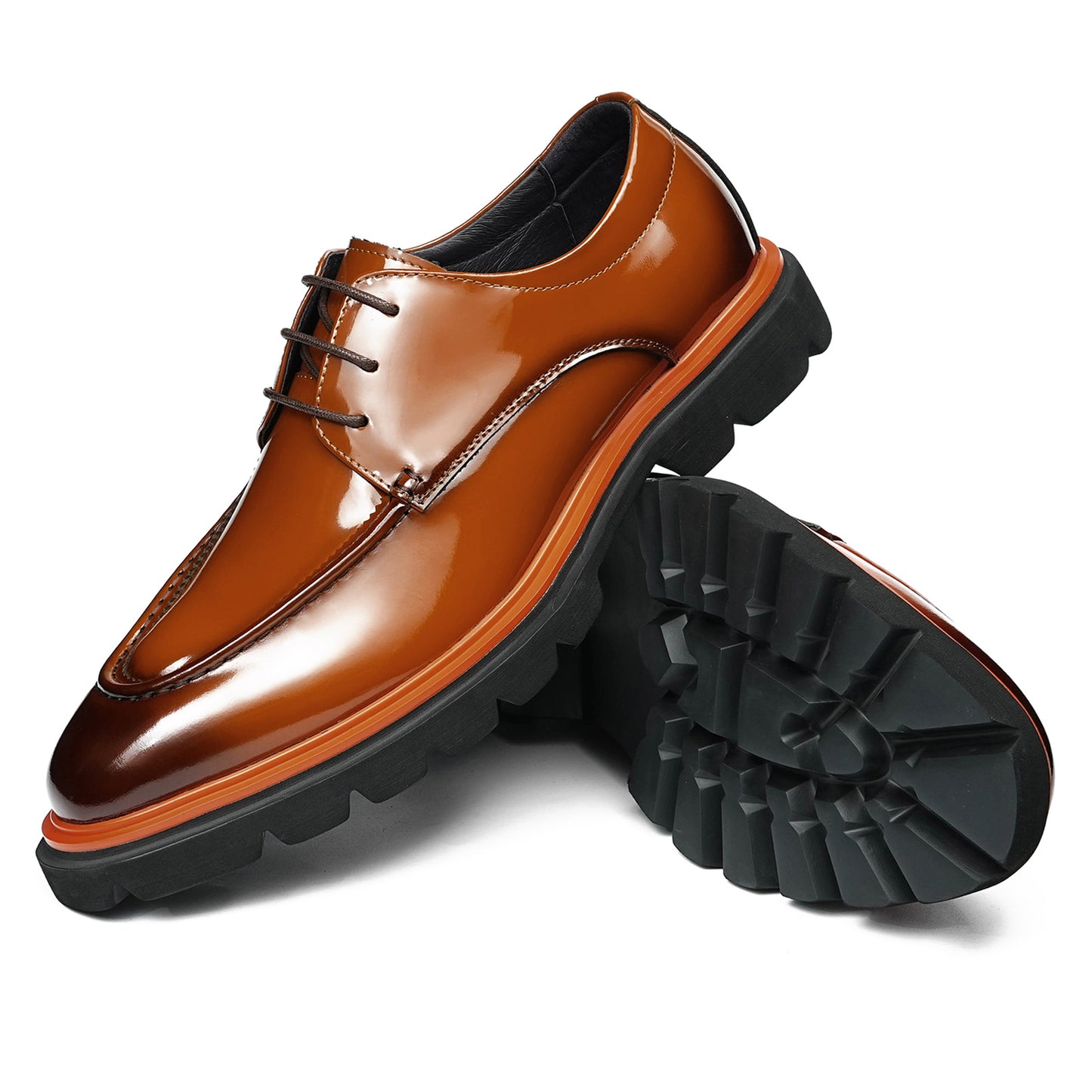 Men's Derby Shoes: Polished Finish & Chunky Sole