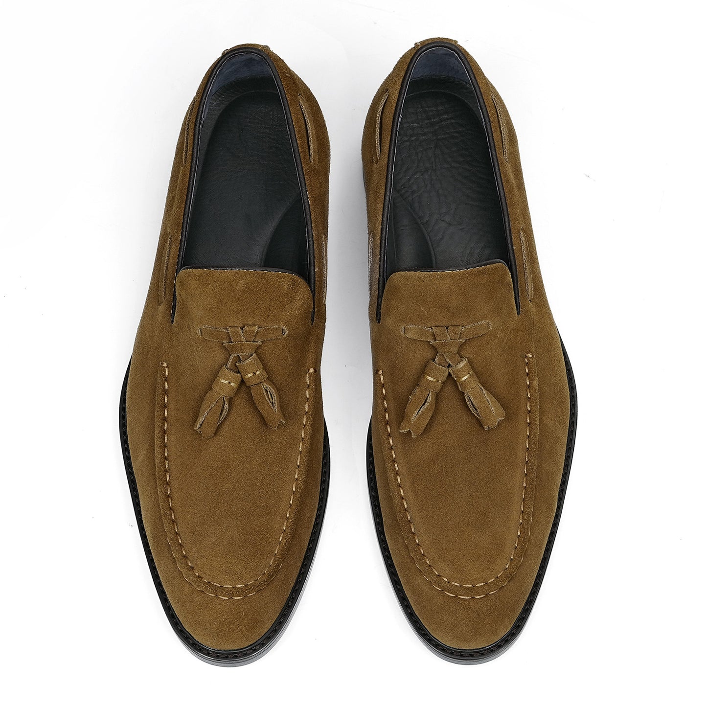 Men's Tassel Loafers| with Rubber Sole & Moc-Toe Styling