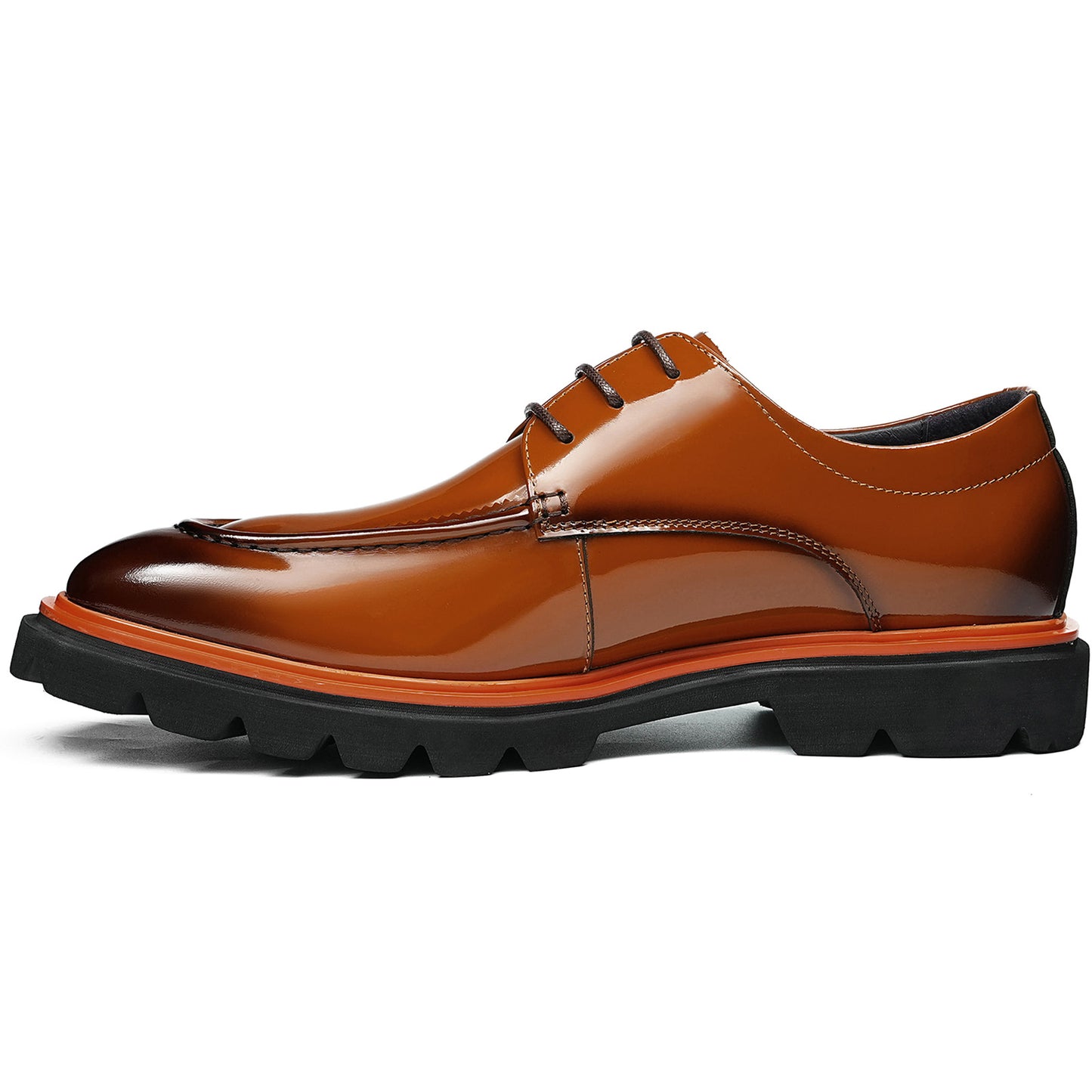 Men's Structured Derby Shoes with Open Lacing & Architectural Sole