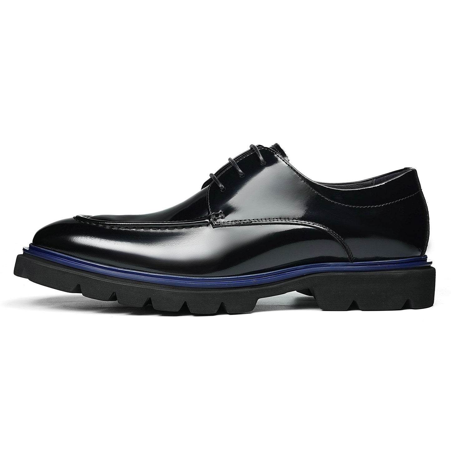 Men's Structured Derby Shoes with Open Lacing & Architectural Sole