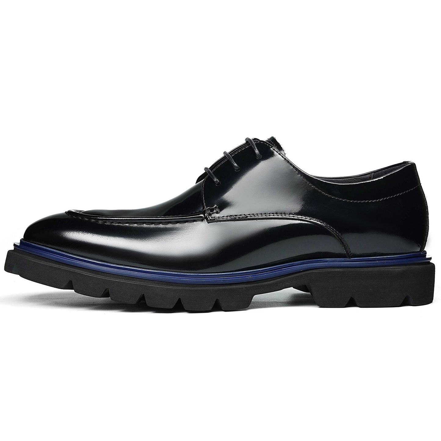 Men's Derby Shoes: Polished Finish & Chunky Sole