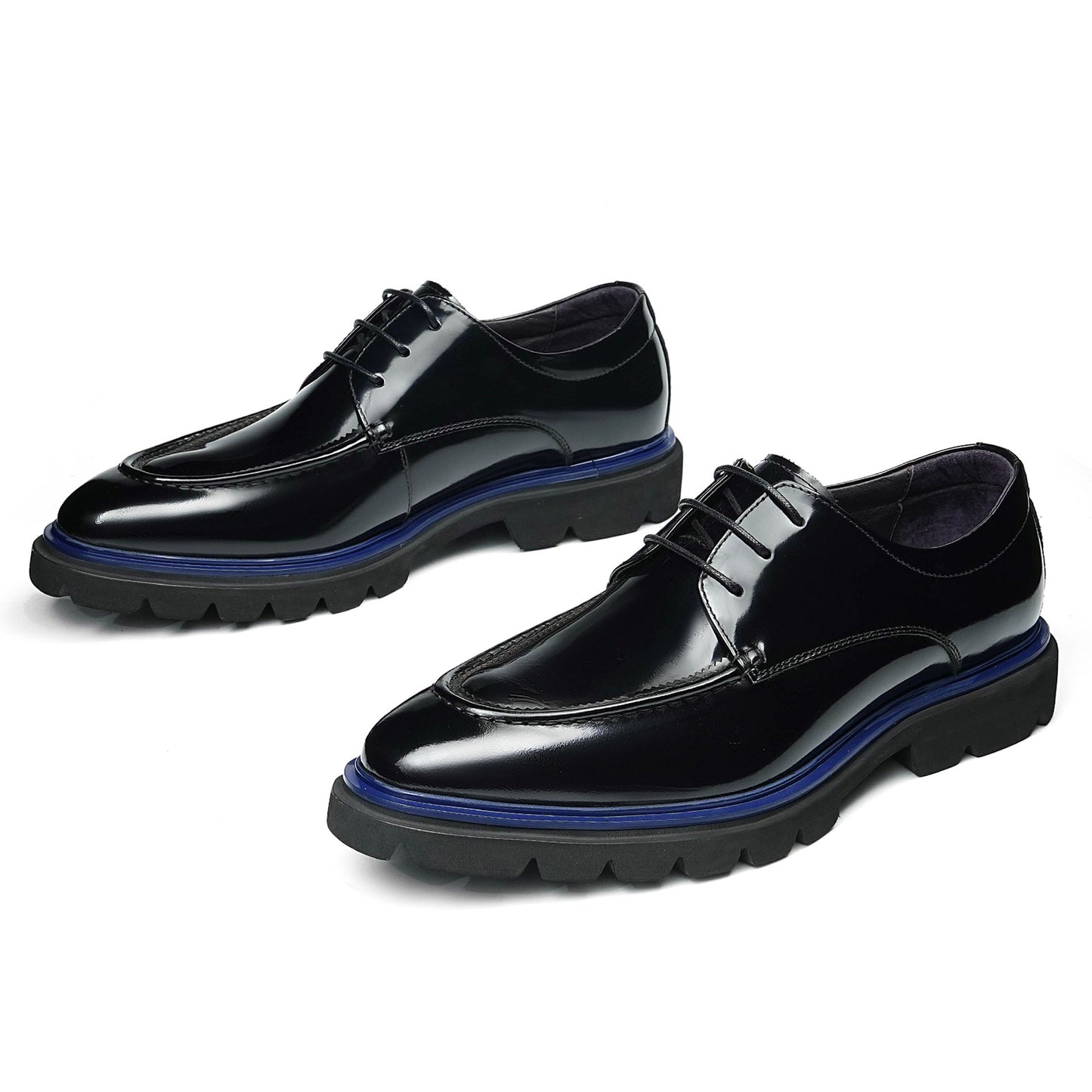 Men's Derby Shoes: Polished Finish & Chunky Sole