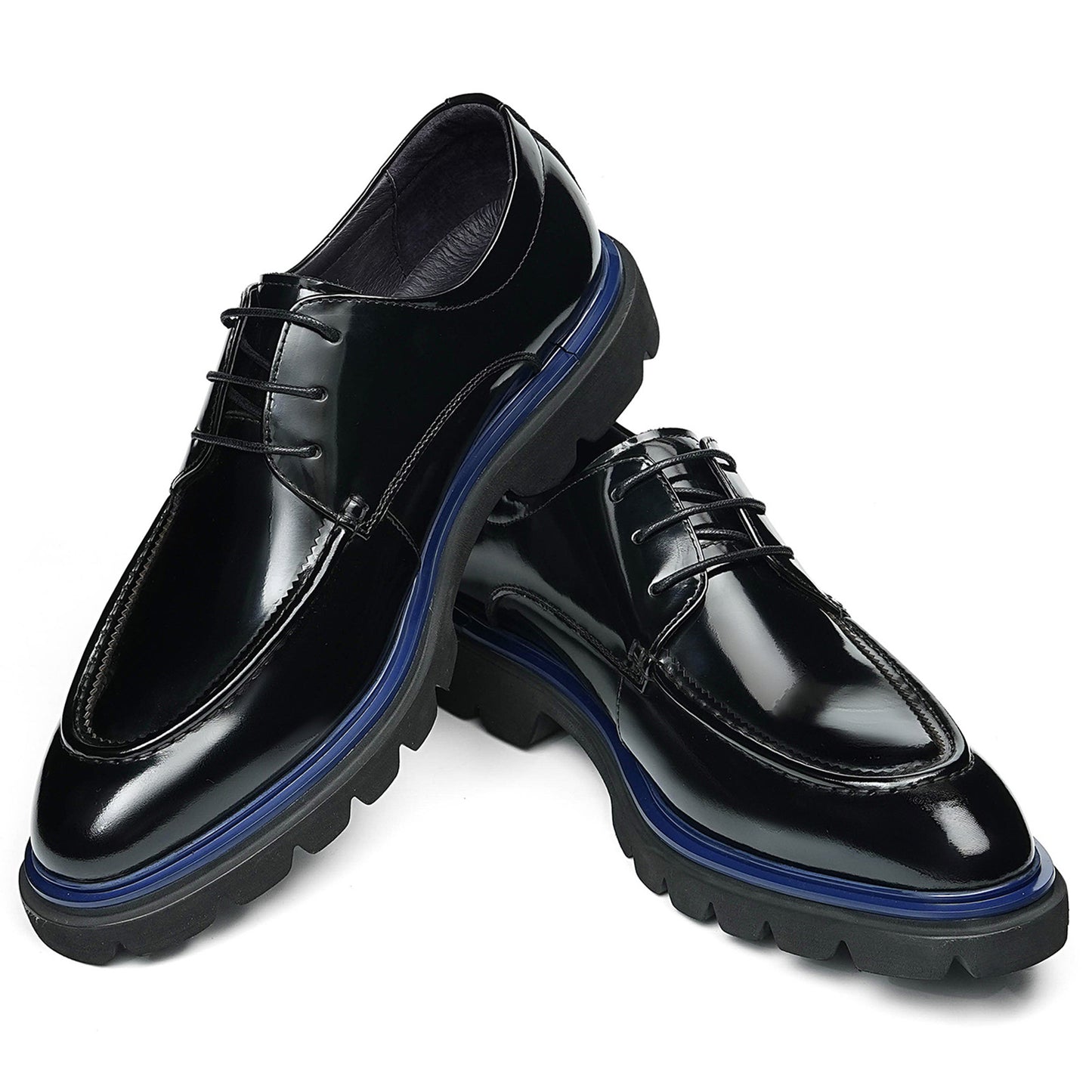 Men's Structured Derby Shoes with Open Lacing & Architectural Sole
