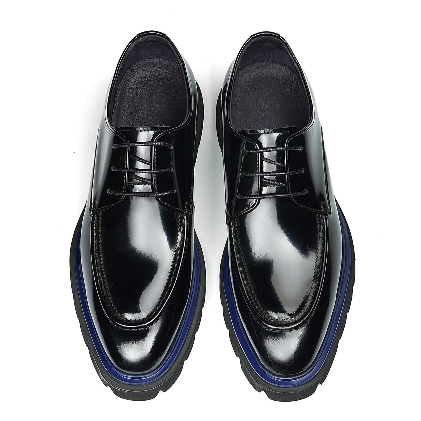 Men's Structured Derby Shoes with Open Lacing & Architectural Sole