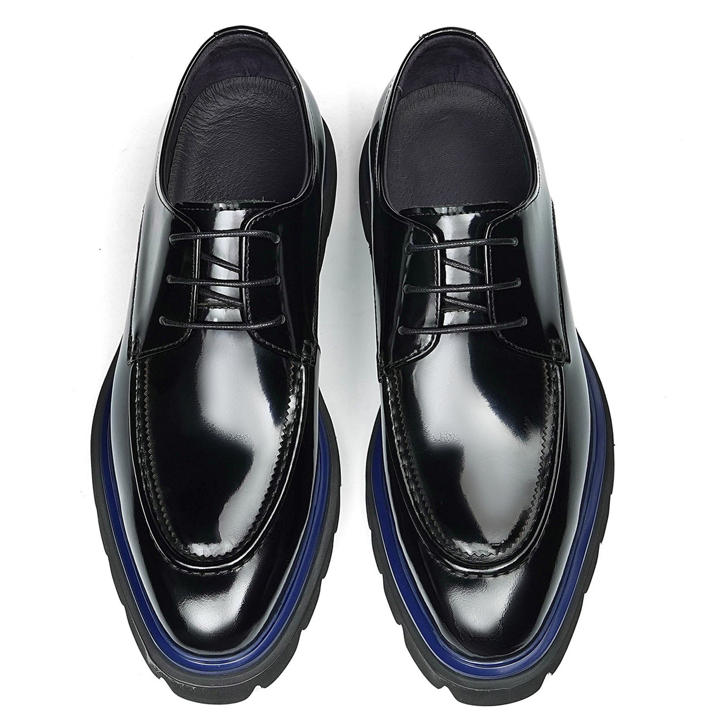 Men's Derby Shoes: Polished Finish & Chunky Sole