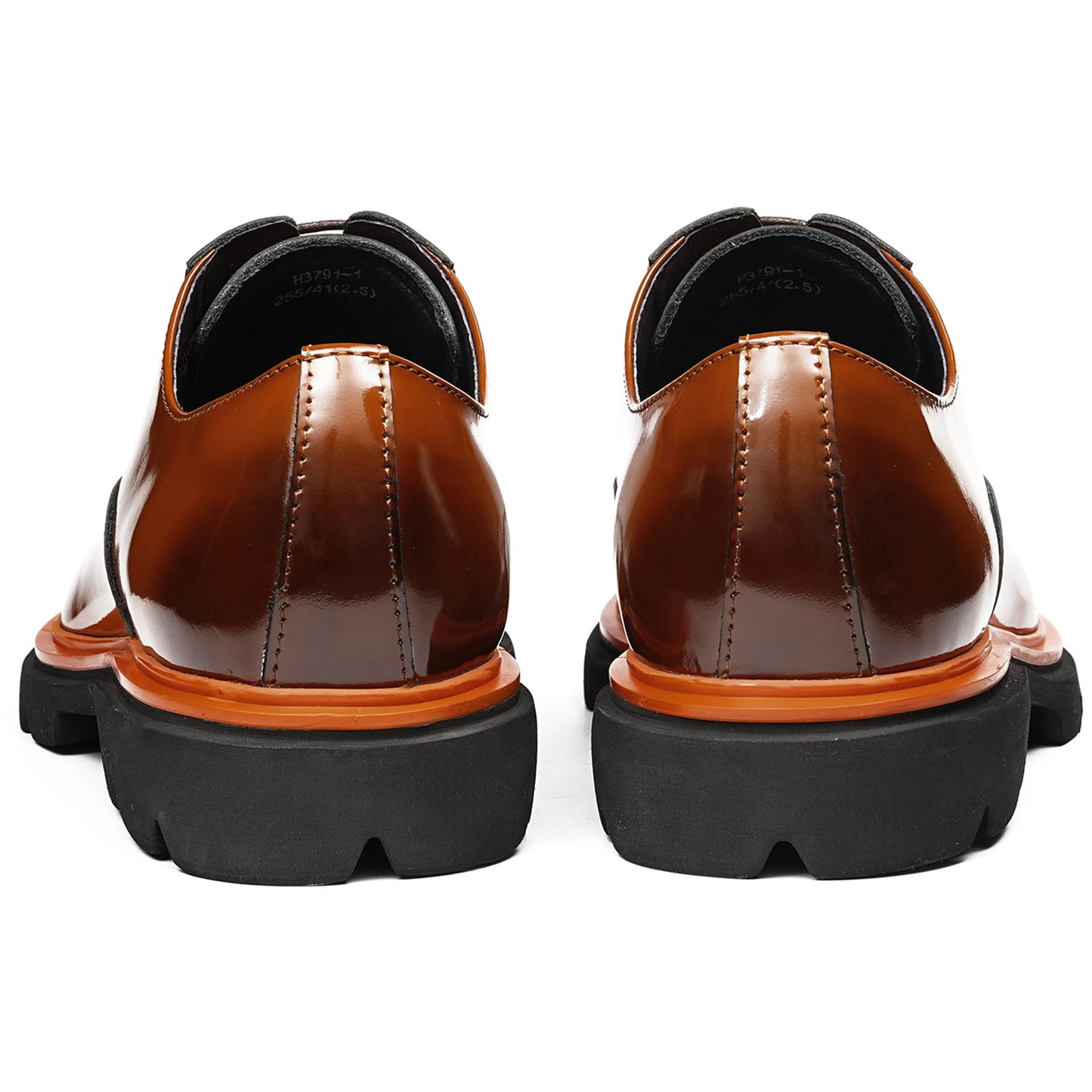 Men's Rugged Square-Toe Leather Shoes with Contrast Sole