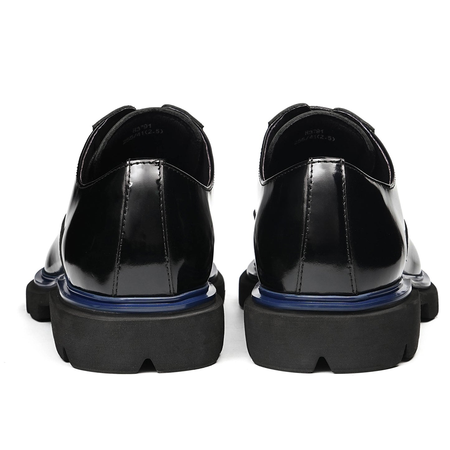 Men's Rugged Square-Toe Leather Shoes with Contrast Sole