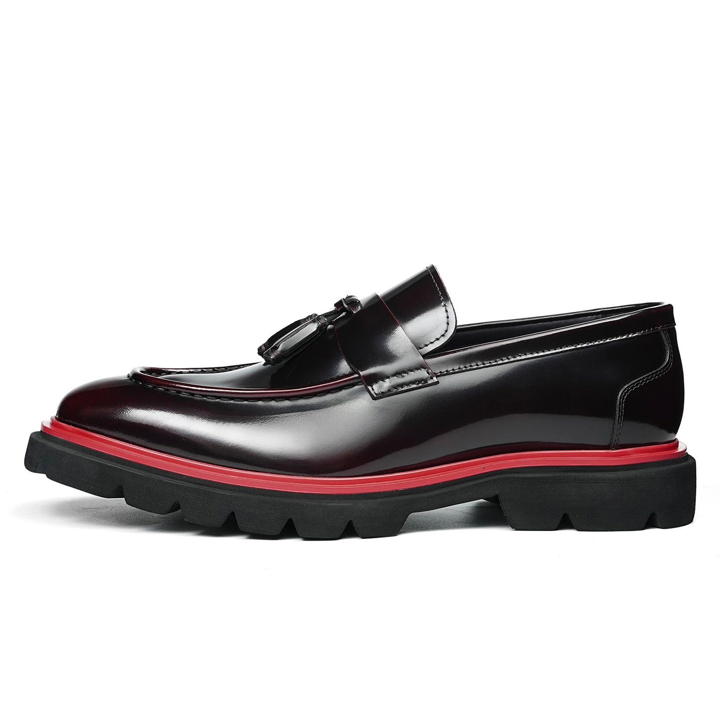 Men's Tassel Loafers with Chunky Sole & Contrast Stitch Accent
